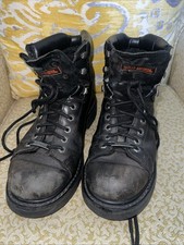 Harley Davidson Vintage Moto Black Leather Boots Mens Landry US 9M