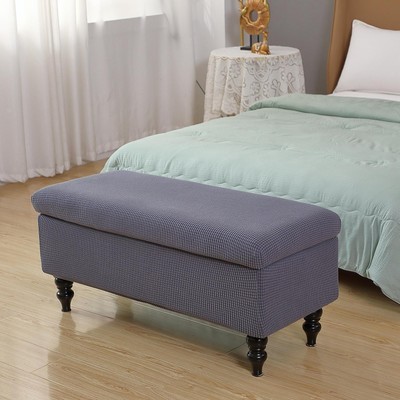 Storage Ottoman Bench Slipcovers Footrest Stool Dark Gray