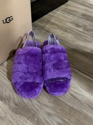 Size 9 UGG Women s Fluff Yeah Slide Sheepskin Slipper Sandal NEW
