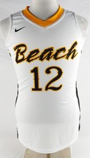 2012-13 Long Beach State Dirtbags 49ers #12 Game Issued P Used White Jersey M 3