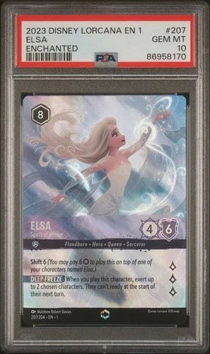 LORCANA 1ST CHAPTER ELSA SPIRIT OF WINTER ENCHANTED PSA 10 EARLY CERT
