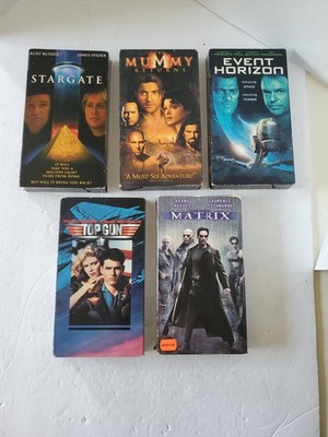 Lot of 5 VHS - Thriller Sci-Fi TOP GUN, MATRIX,  STARGATE,  MUMMY, EVENT HORIZON