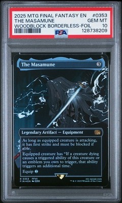 PSA 10 THE MASAMUNE #0353 WOODBLOCK BORDERLESS FOIL 2025 MTG FINAL
