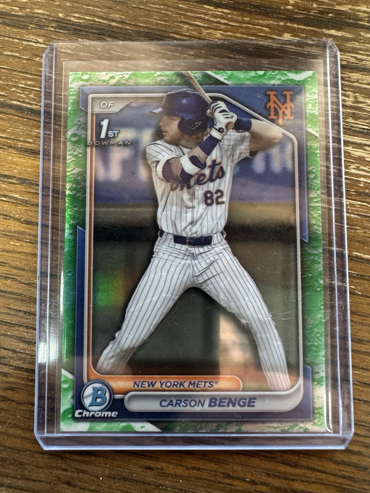 2024 Bowman Draft Chrome Carson Benge 1st #BDC-28 Lunar Glow Refractor Mets