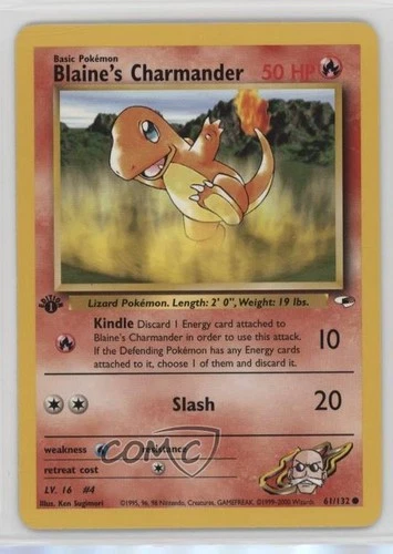 Blaine's Charmander 1st Ed. Pokemon Gym Heroes #61 2000
