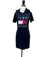 Tommy Hilfiger Black Hoodie Logo T-Shirt Dress