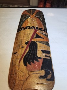 Wood Carved Jamaica Wall Hanging With Palm Tree / Long Hair Animal