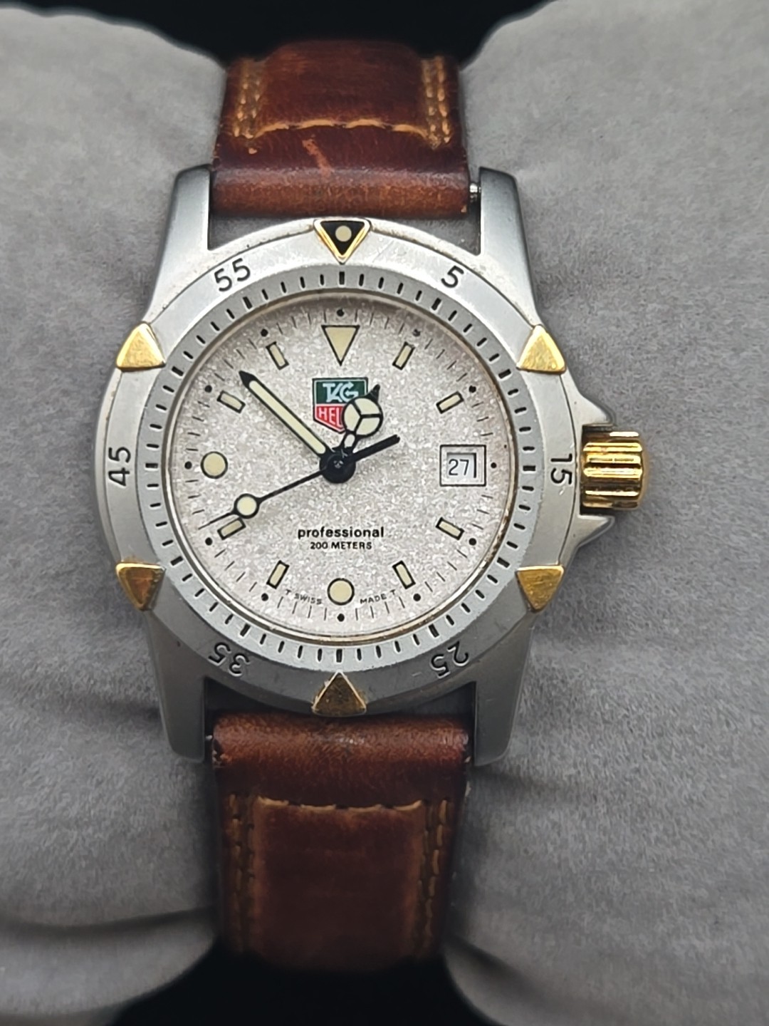 955.708G-20 28mm Silver Heuer Watch Ladies 200m Professional Tag - vintagewatches.pk