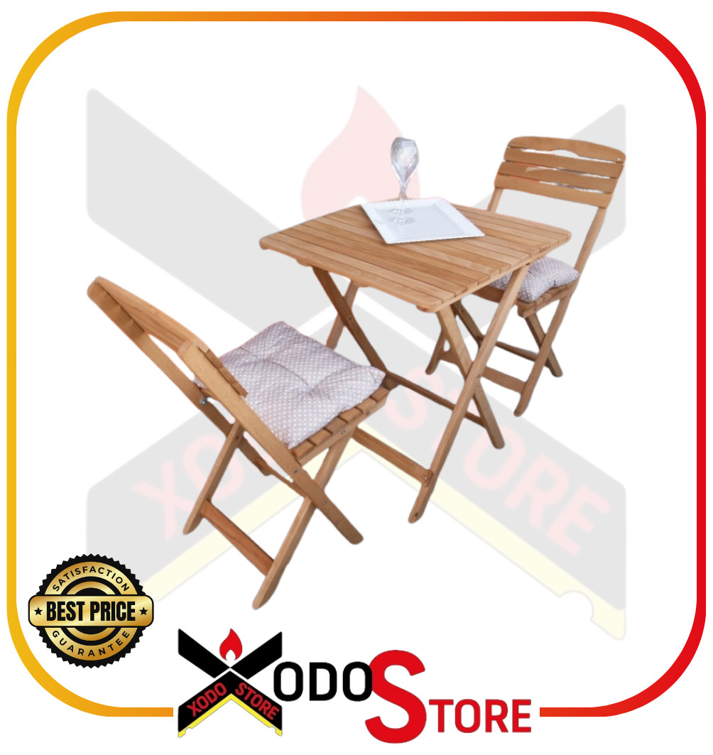 Set Tabla 2 Sillas De Madera Losa Modelo BISTROT 60x60x72CM - Mail para Apagado