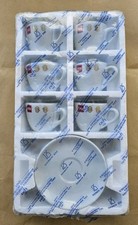 6 TAZZINE ILLY CAFFÈ VECCHIO LOGO ORO PORCELLANA IPA CON PIATTINI VINTAGE NUOVE 