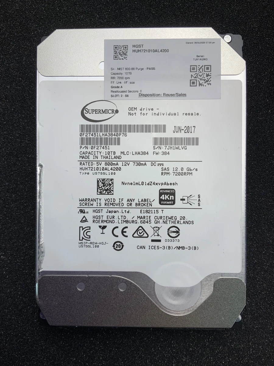 HGST Internal Hard Disk Drives 10 TB Storage Capacity for sale | eBay