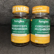 2 Fungies Cordyceps Mushroom Energy Support Gummies 120 Ct Mango Pineapple 09/26