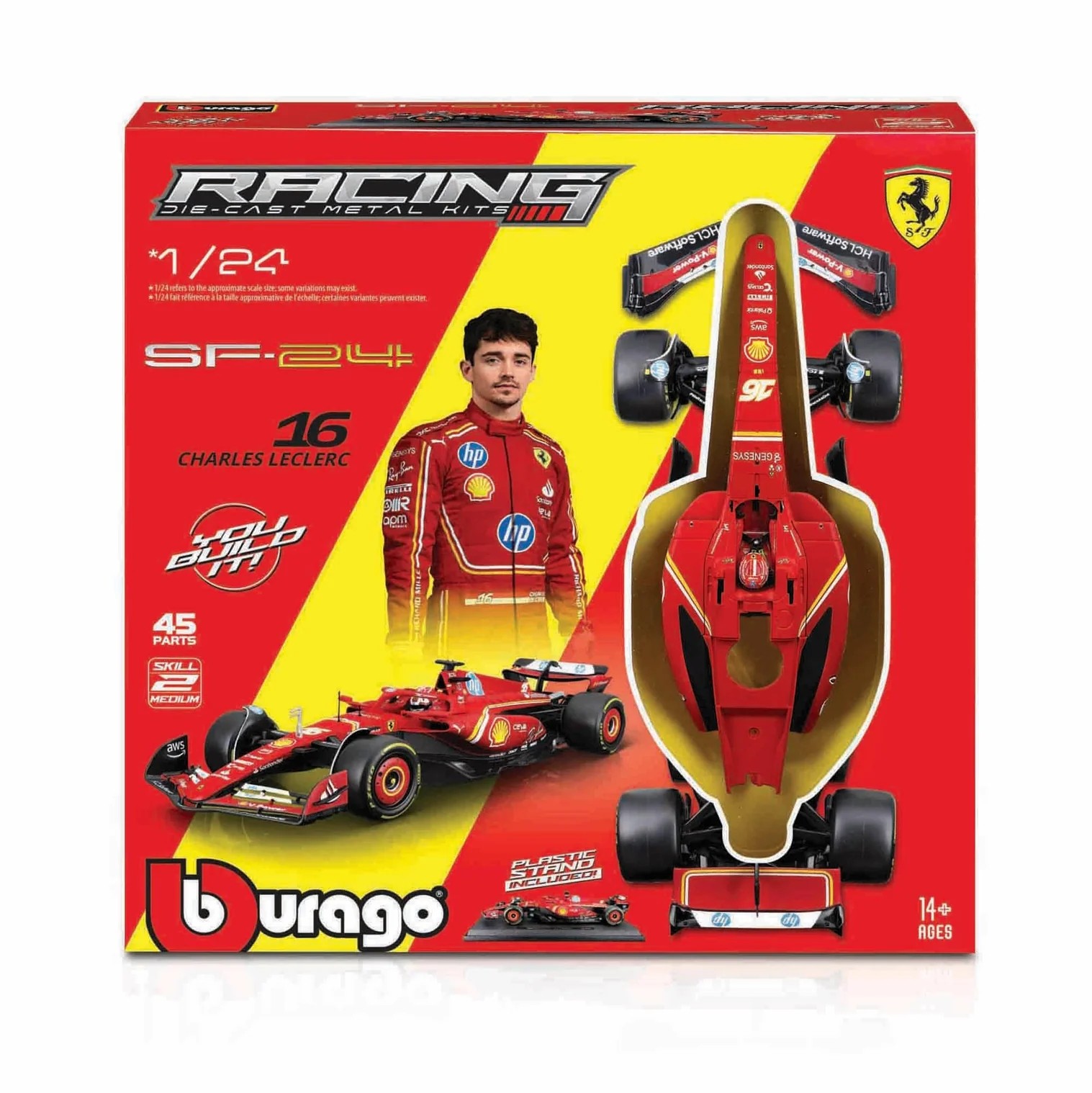 BURAGO 1:24 F1 FERRARI SF-24 2024 MODEL KIT LECLERC die cast metal kit B18-26856