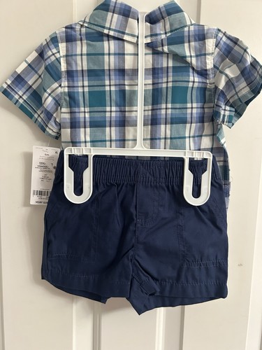 Neu mit Etikett - Kleinkind Jungen Carter’s 2-teiliges kariertes Hemd und Shorts Set - Größe 6 Monate  - Bild 5 von 10