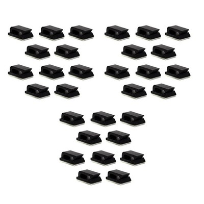 30Pcs Wire Clip Black Car Tie Rectangle Cable Holder Mount Clamp Self Adhesive H
