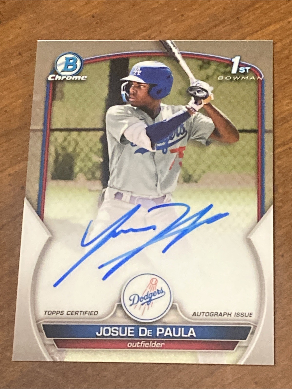 2023 JOSUE DE PAULA BOWMAN CHROME PROSPECTS AUTOGRAPH ROOKIE CPA-JDE (AU, RC)