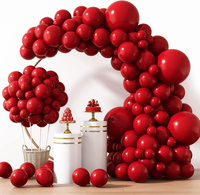 Luftballon Girlande Rot Burgund, 129 StüCk Rot Luftballons Girlande Set, Rote La
