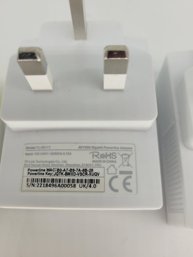 TP-Link TL-PA717 AV1000 Gigabit Powerline Adapters X 2 Unit 2x Ethernet Cables - Afbeelding 5 van 6