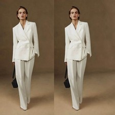 Suit For Women Double Breasted Slim Fit High Waist Elegent Business Formal Ofice