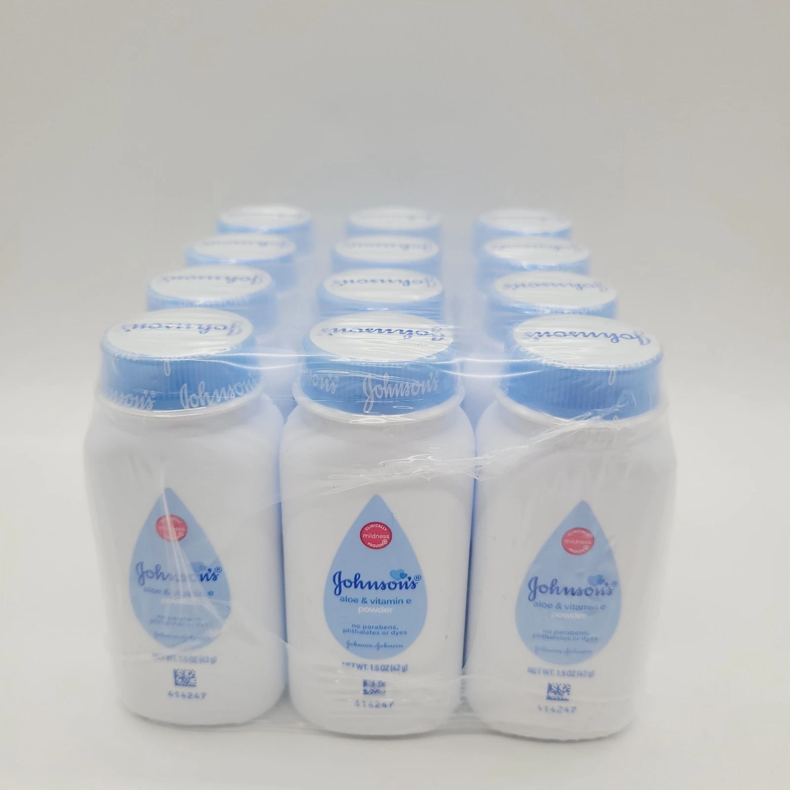 NEW Lot Of 12 Johnson's Aloe & Vitamin E Baby Powder Small 1.5oz Bottles