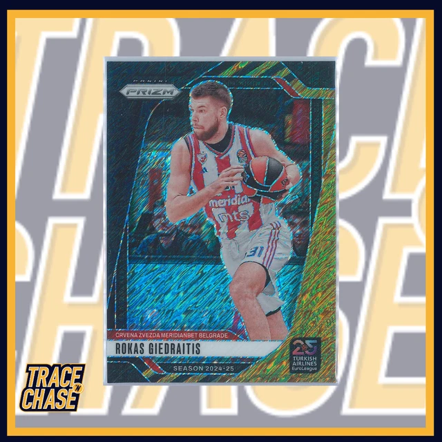 2024-25 Panini Prizm Euroleague Basketball Rokas Giedraitis Black Gold 1/8 #166