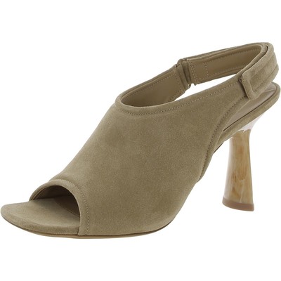 Vince Womens Quest Taupe Suede Peep Toe Heels Shoes 9 Medium (B,M) BHFO 7272