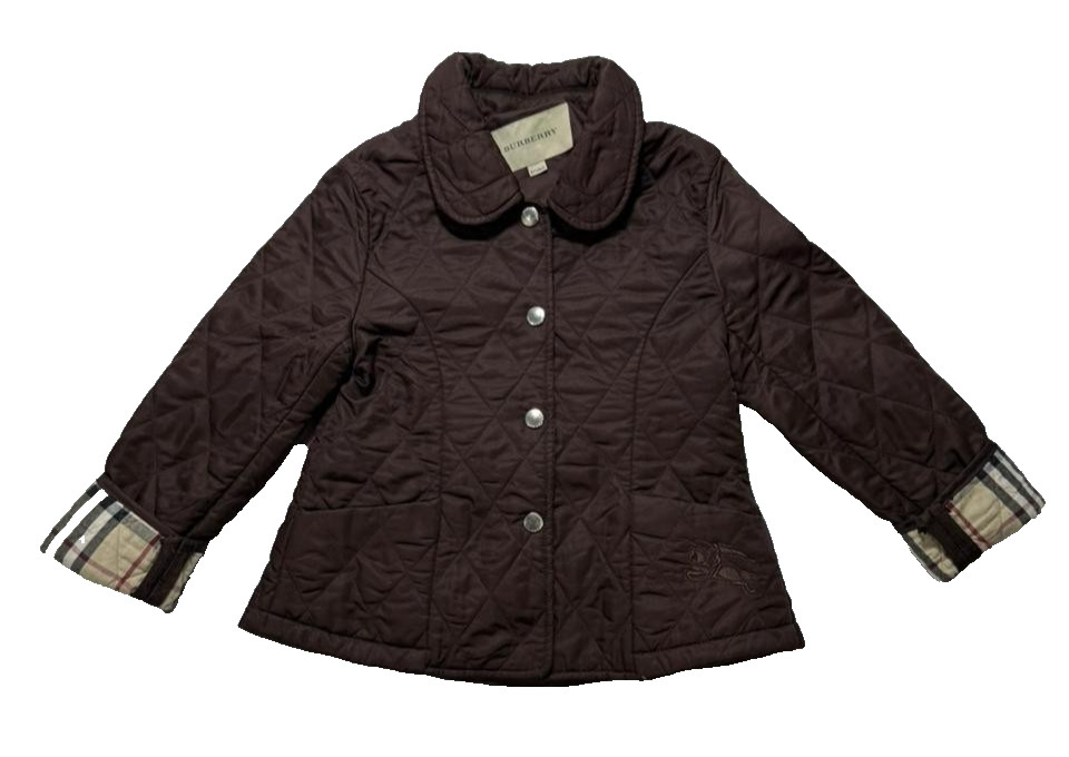 Burberry London - Chaqueta acolchada ajustada marrón chocolate para niños - T...