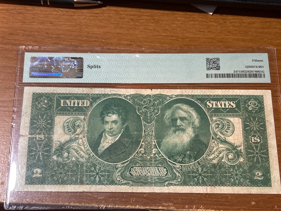 1896 $2 Educational Note Fr#247 Choice Fine 15 PMG - Image 2 of 2