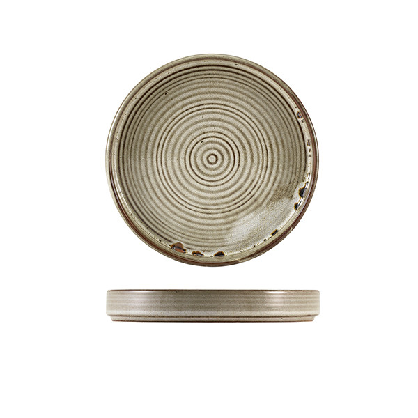 Terra Porcelain Grey Presentation Plate For Hotels Restaurants 18cm Pack of 6