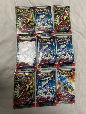 x9 Pokemon TCG Scarlet and Violet Base Set Booster Packs Neu Sealed