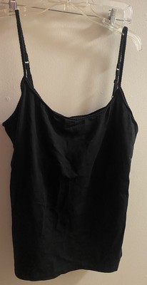 Apostrophe Stretch Women s Tank Top Black XL  16 18 Braided Straps Bust 42  NWT