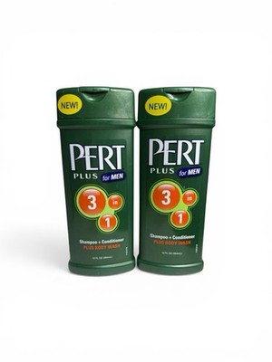 2 x Pert Plus For Men 3in1 Shampoo Conditioner Body Wash 12oz