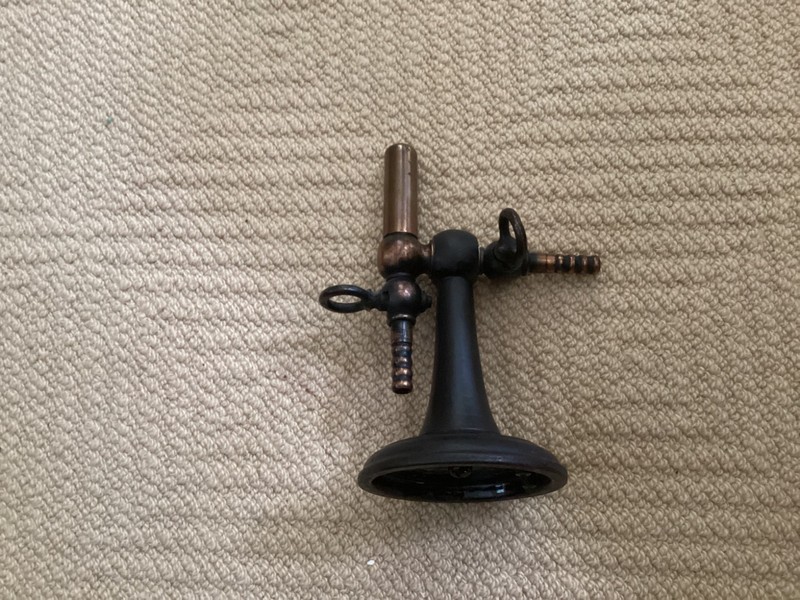 vintage BUNSEN BURNER with cast iron base and brass burner