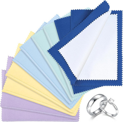 10 PCS 4-Layer Silver Polishing Cloth, 6X8 in Cleaning Cloths for Coin Diamond S