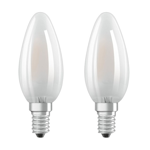 2 X Osram Led Filament Leuchtmittel Kerzen 4W =40W E14 Matt 470Lm Warmweiß 2700K-image
