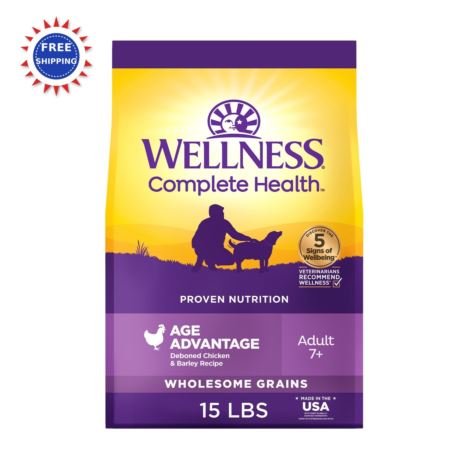 Wellness Complete Health Chicken & Barley 15 Pound Wholesome
