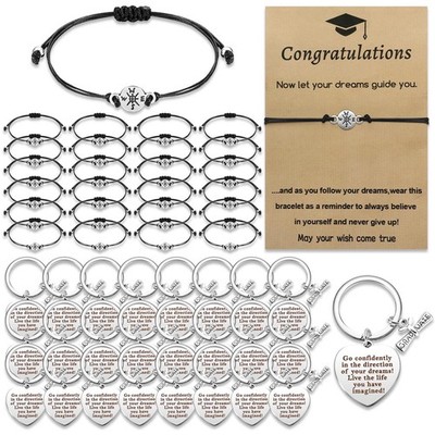 2026 Graduation Bracelet Keychain Gift Set 12 Pcs Class of 2026 Grad Bulk