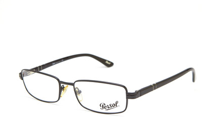 Vintage Persol 2319 Brille Y2K Rechteck Schwarz Metall Minimalist Optischer Rahmen