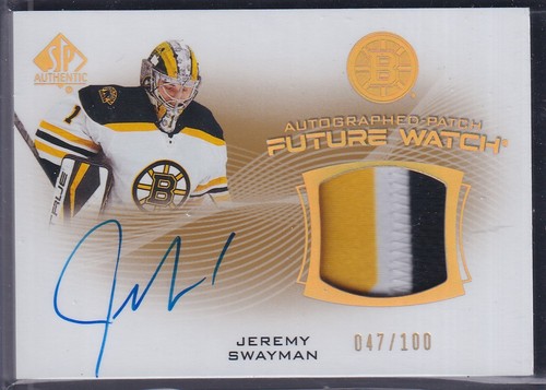 Jeremy Swayman #FWAP-JS 2021 SP Authentic Future Watch Auto Patch card