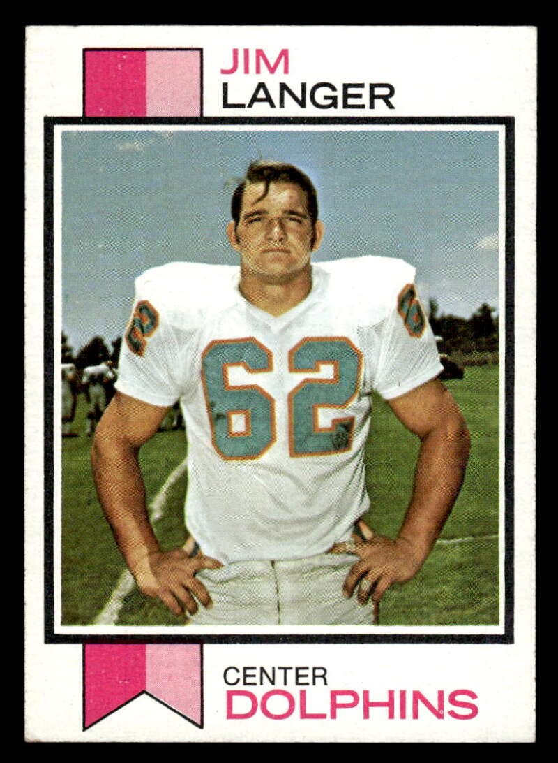 1973 Topps Jim Langer Rookie Miami Dolphins #341 EX XX016