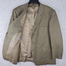 Vintage Stafford Silk Wool Plaid 3 Button Blazer Mens 48R Old Money Leisure 80s