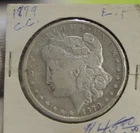 1879 CC US Morgan Silver Dollar $1 Fine Details (Cleaned, Dings)