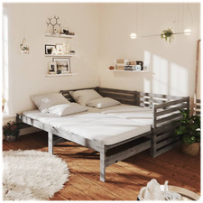 Daybed massiv Kiefernholz grau Ausziehsofa 2x90x200cm Gästegestell kompakt NEU