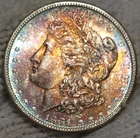 1881-s Morgan Silver Dollar Brilliant Uncirculated Multi Toned