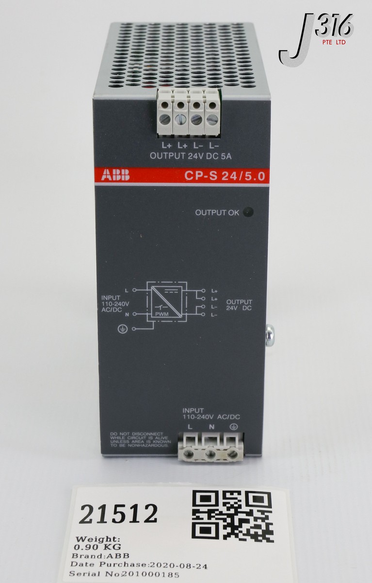 21512 ABB SWITCH MODE POWER SUPPLY, OUTPUT 24V CP-S 24/5.0 | eBay