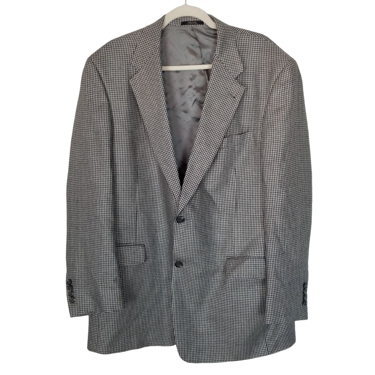 Hart Schaffner Marx Dillard's Mens 44R Black/White Houndstooth 2Button