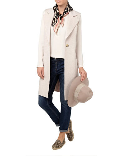 Marc Cain Long Weste Mantel Walk Wolle N2 (36 38) NP 349€ sand wNeu - Bild 2 von 15