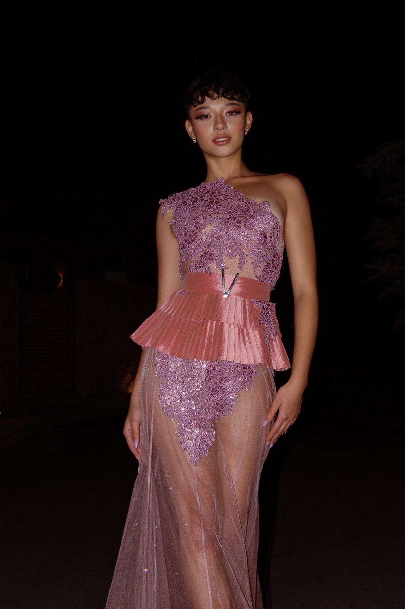 transparent pink dress Ruffles Transparent Pink Dress Marssiana