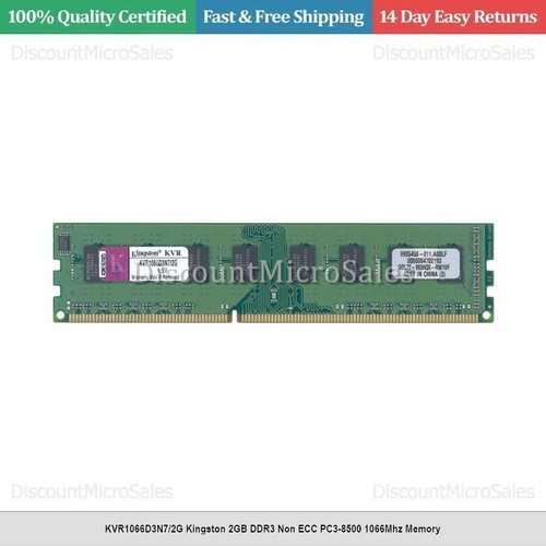 KVR1066D3N7/2G Kingston 2GB DDR3 Non ECC PC3-8500 1066Mhz Memory - Picture 1 of 1
