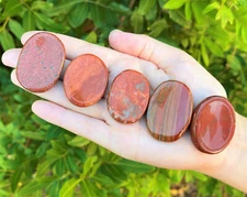 Red Jasper Worry Stone (Smooth Polished Gemstone, Red Jasper Pocket Palm Stone)